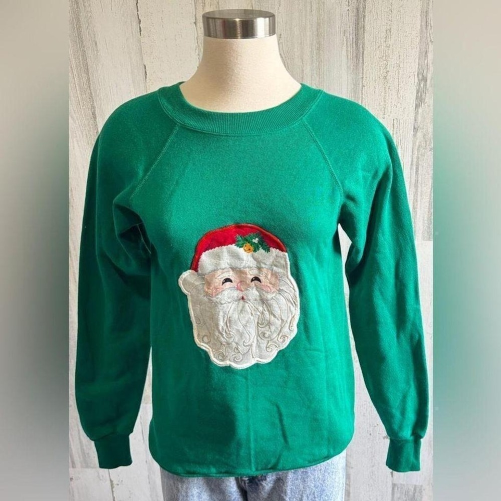Vintage Pannill by Hanes Christmas Santa‎ Sweatshirt Small whimsical unique